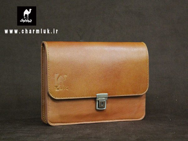 کیف مدارک مردانه چرم عسلی