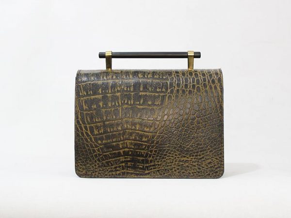 کیف زیتونی کروکودیلی