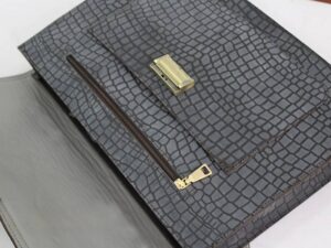 کیف لاکچری چرم طبیعی طوسی