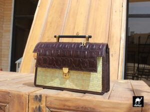 کیف لوکس مجلسی قهوه ایی کروکودیلی