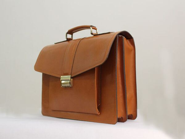 کیف چرم عسلی دیپلمات