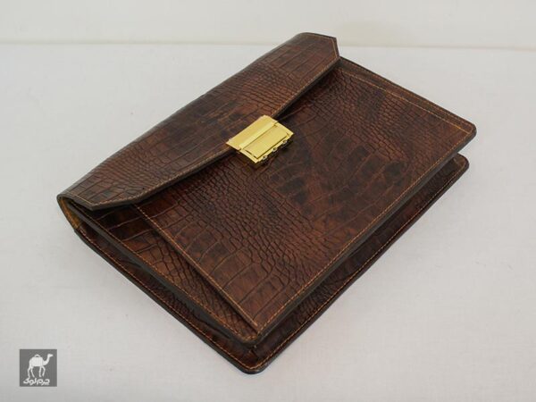 کلاسوری چرم طبیعی قهوه ایی