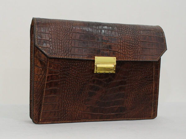 کیف کلاسوری چرم کروکودیلی کیف فولدر چرم کروکودیلی