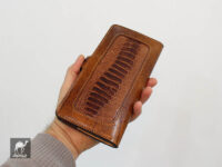 کیف پول چرم طبیعی شتر مرغ